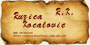 Ružica Kočalović vizit kartica